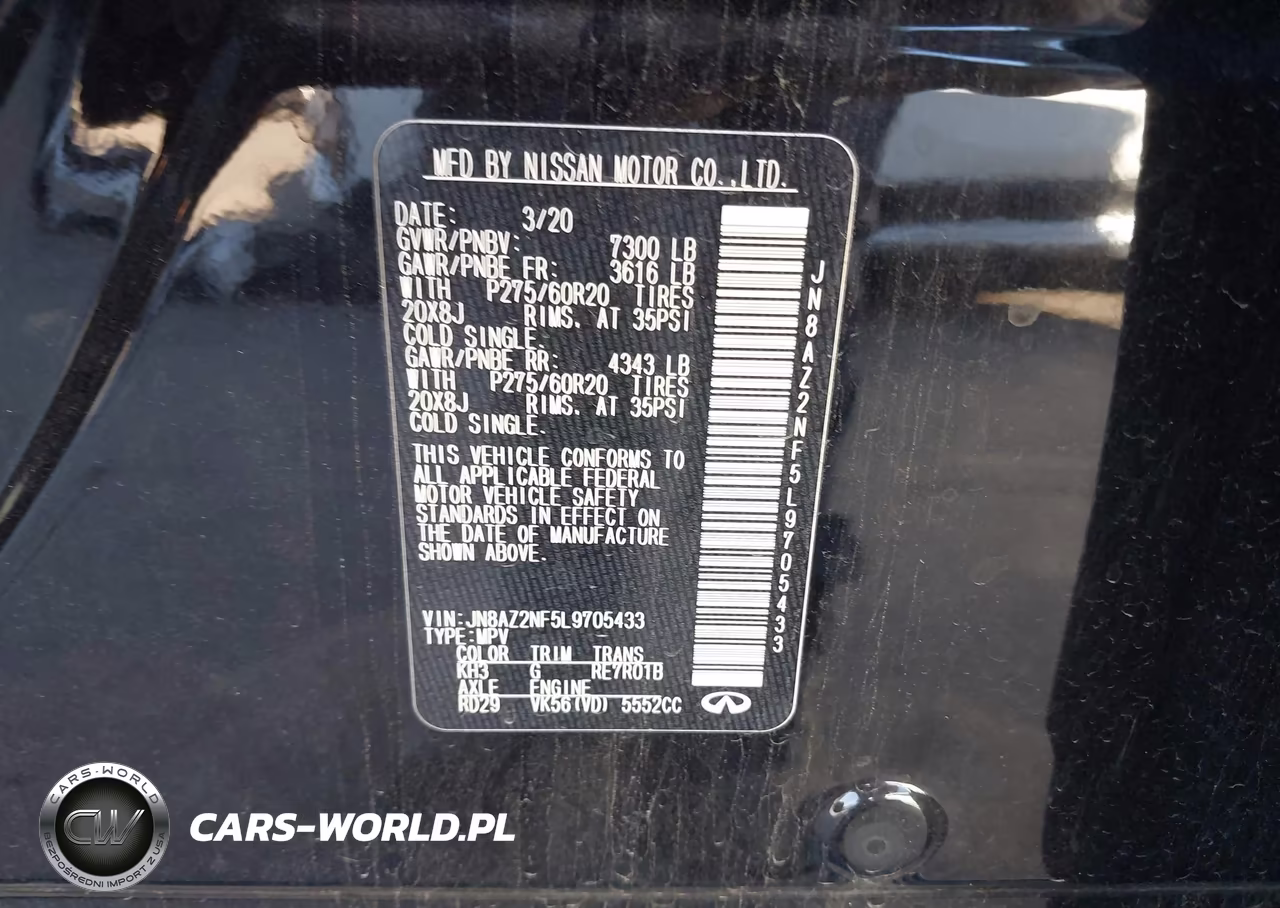 2020 Infiniti Qx80 Luxe VIN:JN8AZ2NF5L9705433 - 9
