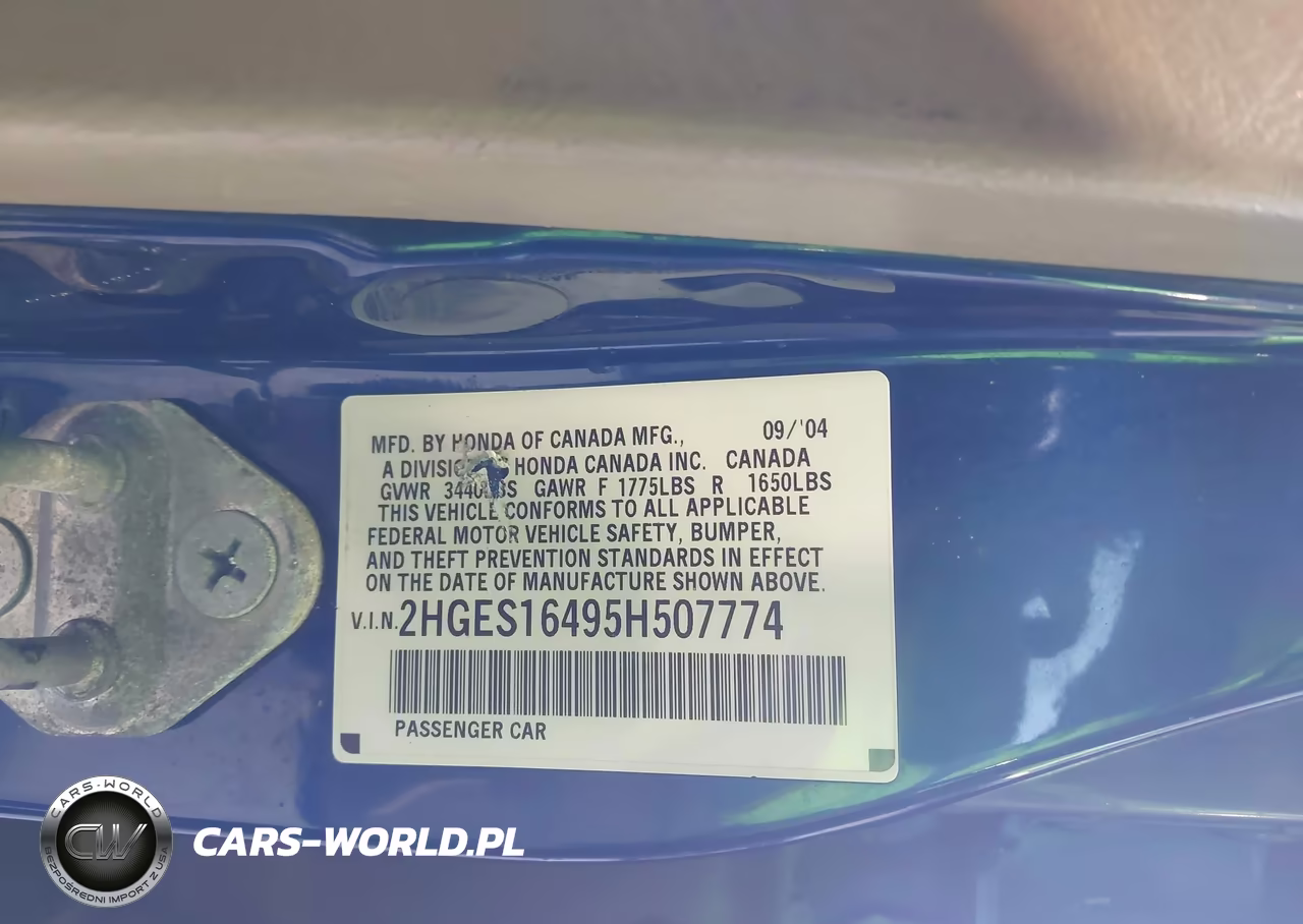 2005 Honda Civic Vp VIN:2HGES16495H507774 - 9
