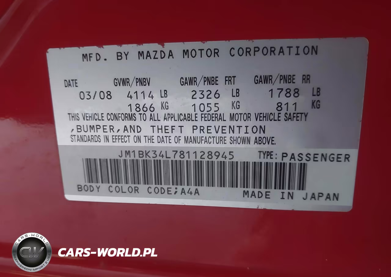 2008 Mazda Mazdaspeed3 Grand Touring VIN:JM1BK34L781128945 - 9
