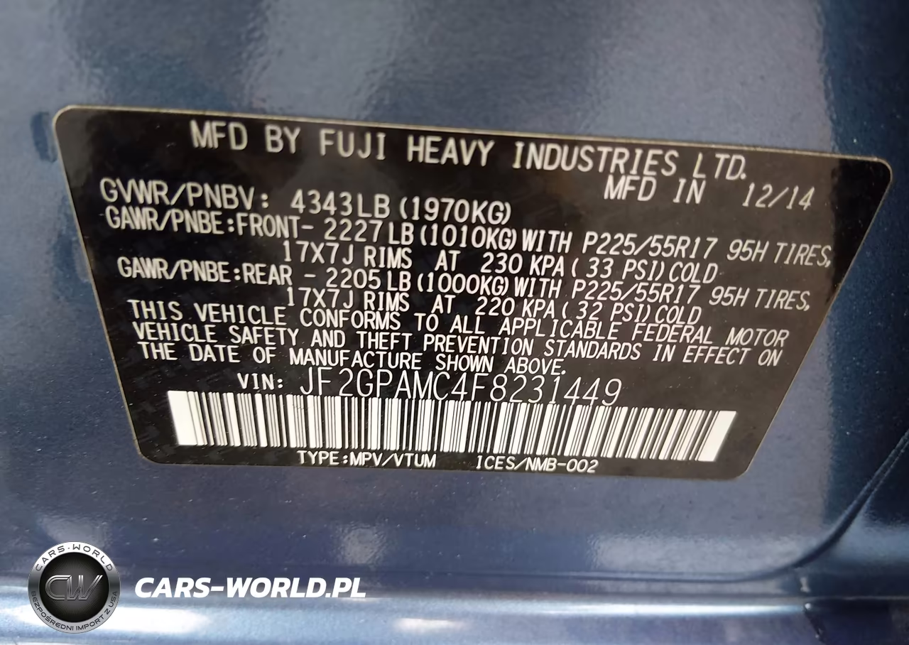 2015 Subaru Xv Crosstrek 2.0I Limited VIN:JF2GPAMC4F8231449 - 9
