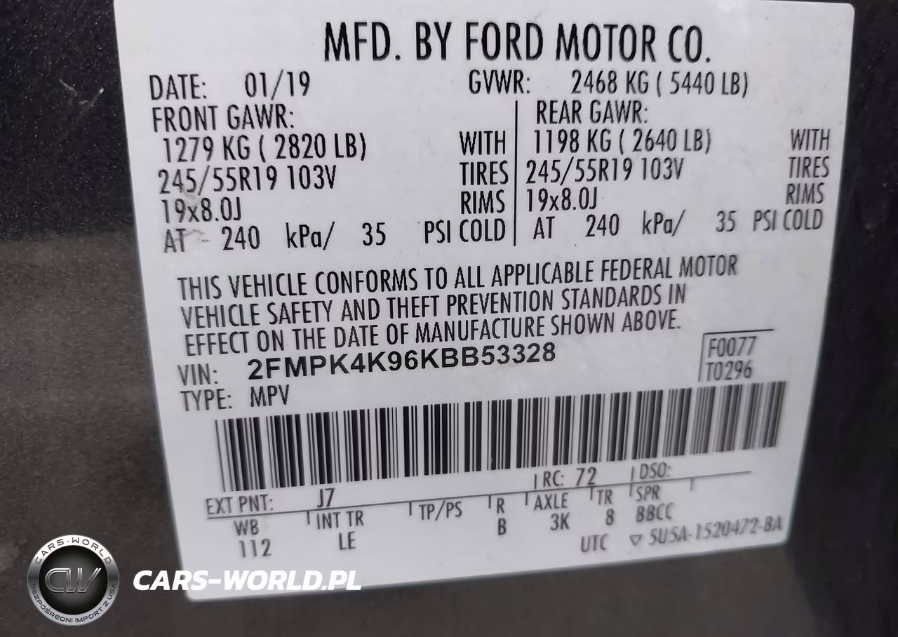 2019 Ford Edge Titanium VIN:2FMPK4K96KBB53328 - 9