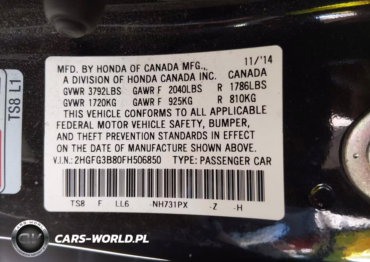 2015 Honda Civic Ex VIN:2HGFG3B80FH506850 - 9