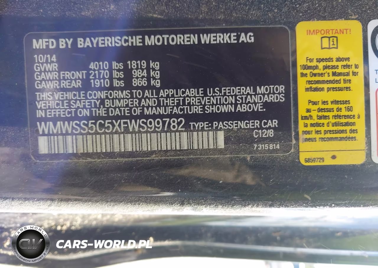 2015 Mini Cooper S Paceman VIN:WMWSS5C5XFWS99782 - 9