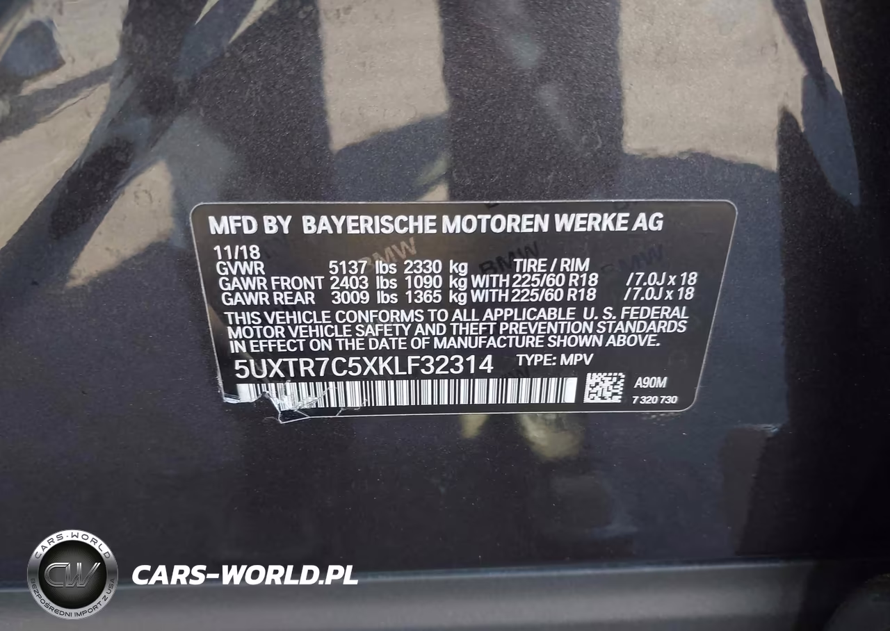 2019 BMW X3 Sdrive30I VIN:5UXTR7C5XKLF32314 - 9