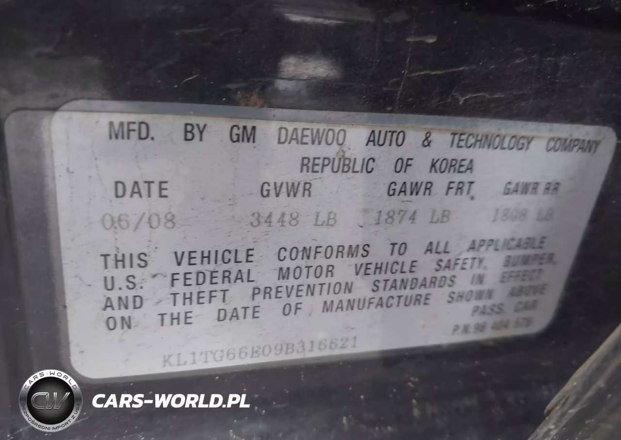 2009 Chevrolet Aveo Lt VIN:KL1TG66E09B316621 - 9