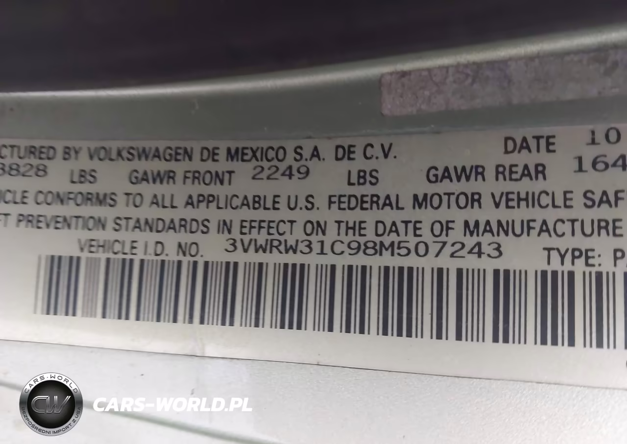2008 Volkswagen New Beetle S-Se VIN:3VWRW31C98M507243 - 9