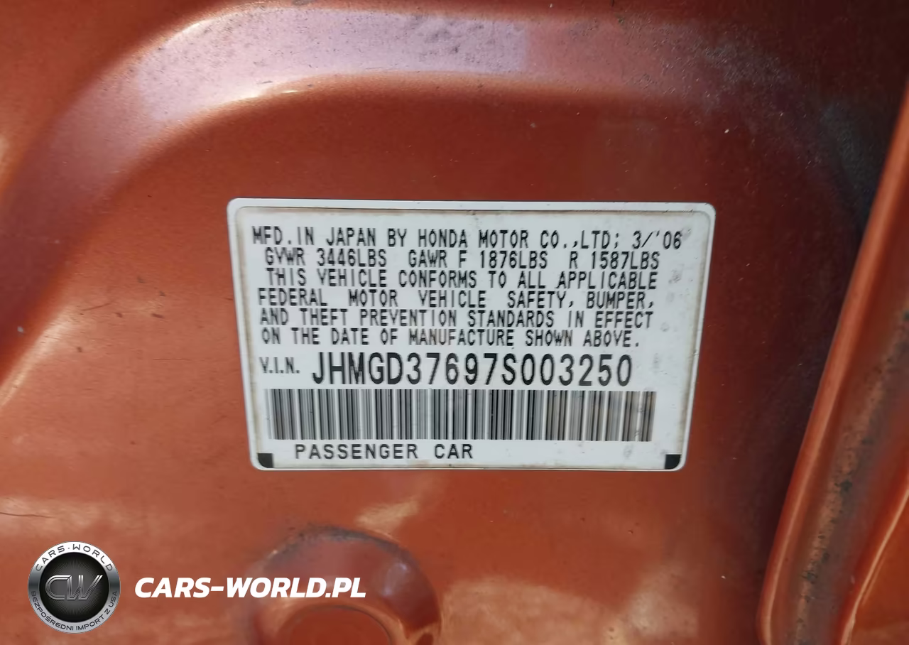 2007 Honda Fit Sport VIN:JHMGD37697S003250 - 9