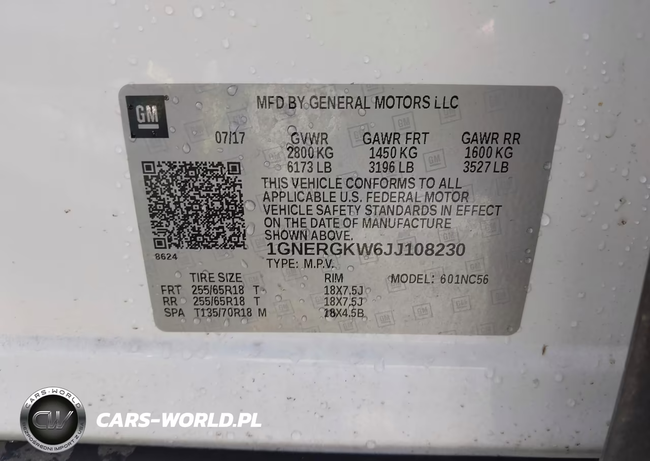 2018 Chevrolet Traverse 1Lt VIN:1GNERGKW6JJ108230 - 9