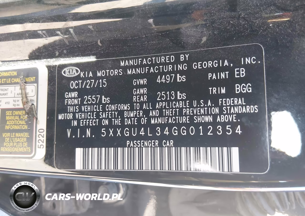 2016 Kia Optima Ex VIN:5XXGU4L34GG012354 - 9