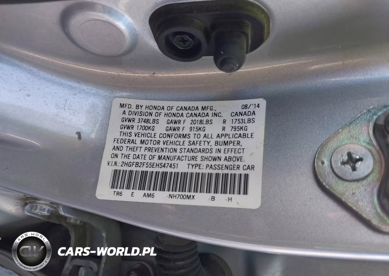2014 Honda Civic Lx VIN:2HGFB2F55EH547451 - 9