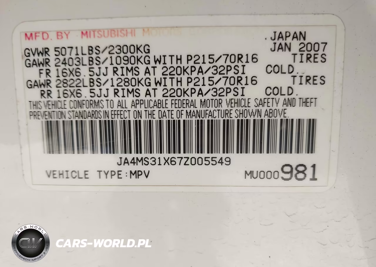 2007 Mitsubishi Outlander Es-Ls VIN:JA4MS31X67Z005549 - 9