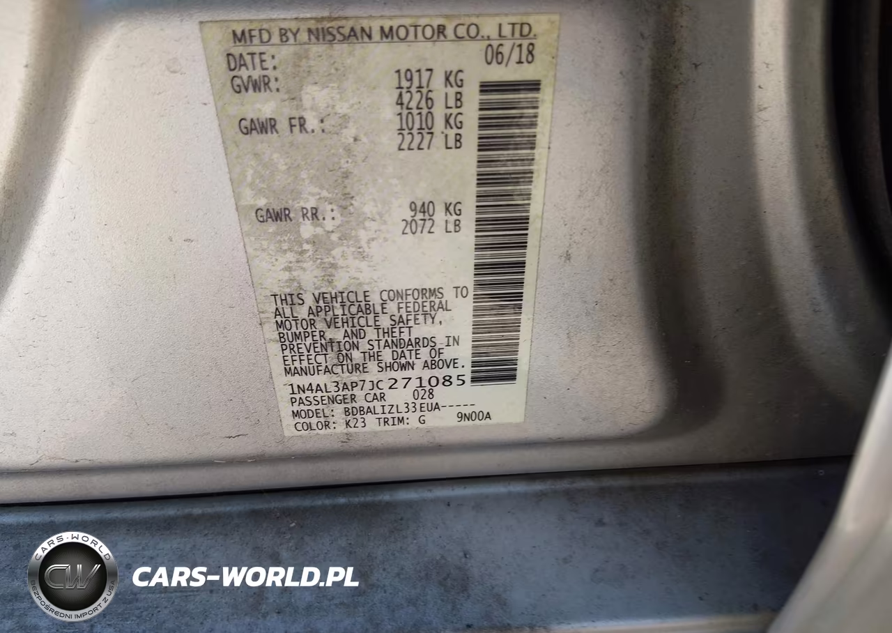 2018 Nissan Altima 2.5 Sv VIN:1N4AL3AP7JC271085 - 9