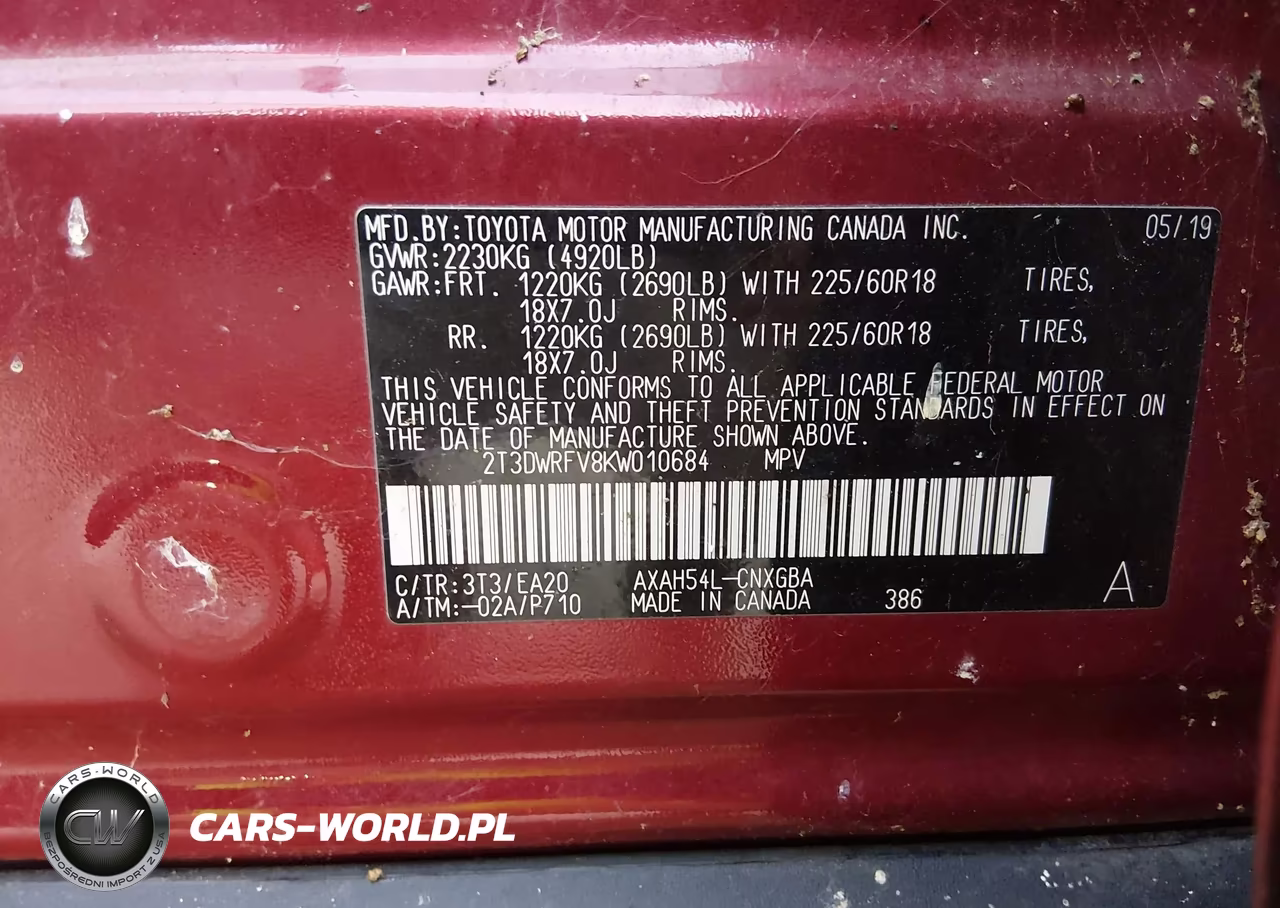 2019 Toyota Rav4 Hybrid Limited VIN:2T3DWRFV8KW010684 - 9