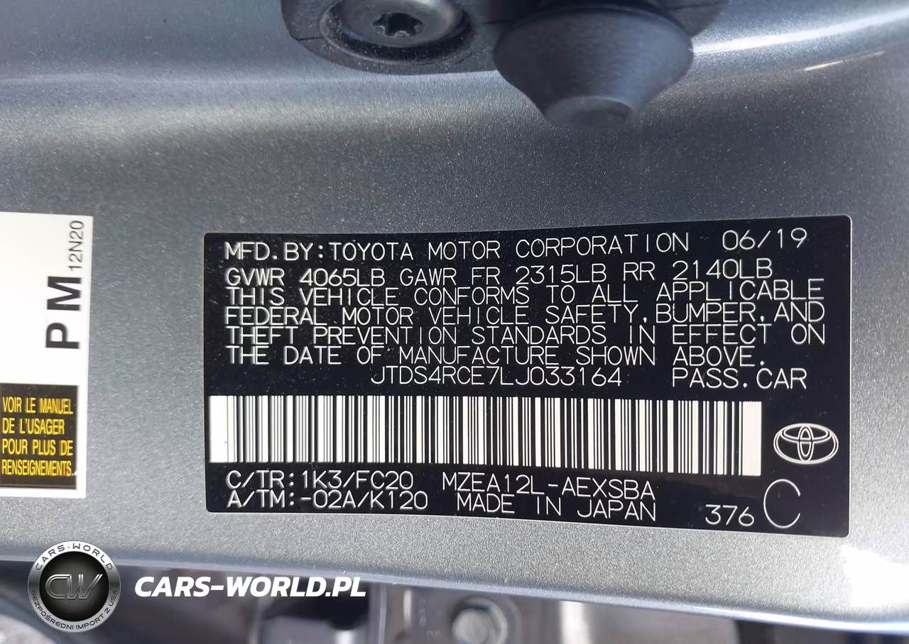 2020 Toyota Corolla Se VIN:JTDS4RCE7LJ033164 - 9