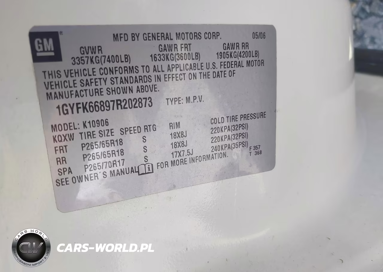 2007 Cadillac Escalade Esv Standard VIN:1GYFK66897R202873 - 9