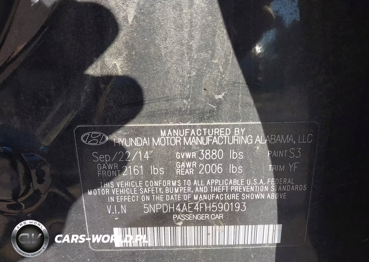 2015 Hyundai Elantra Se VIN:5NPDH4AE4FH590193 - 9