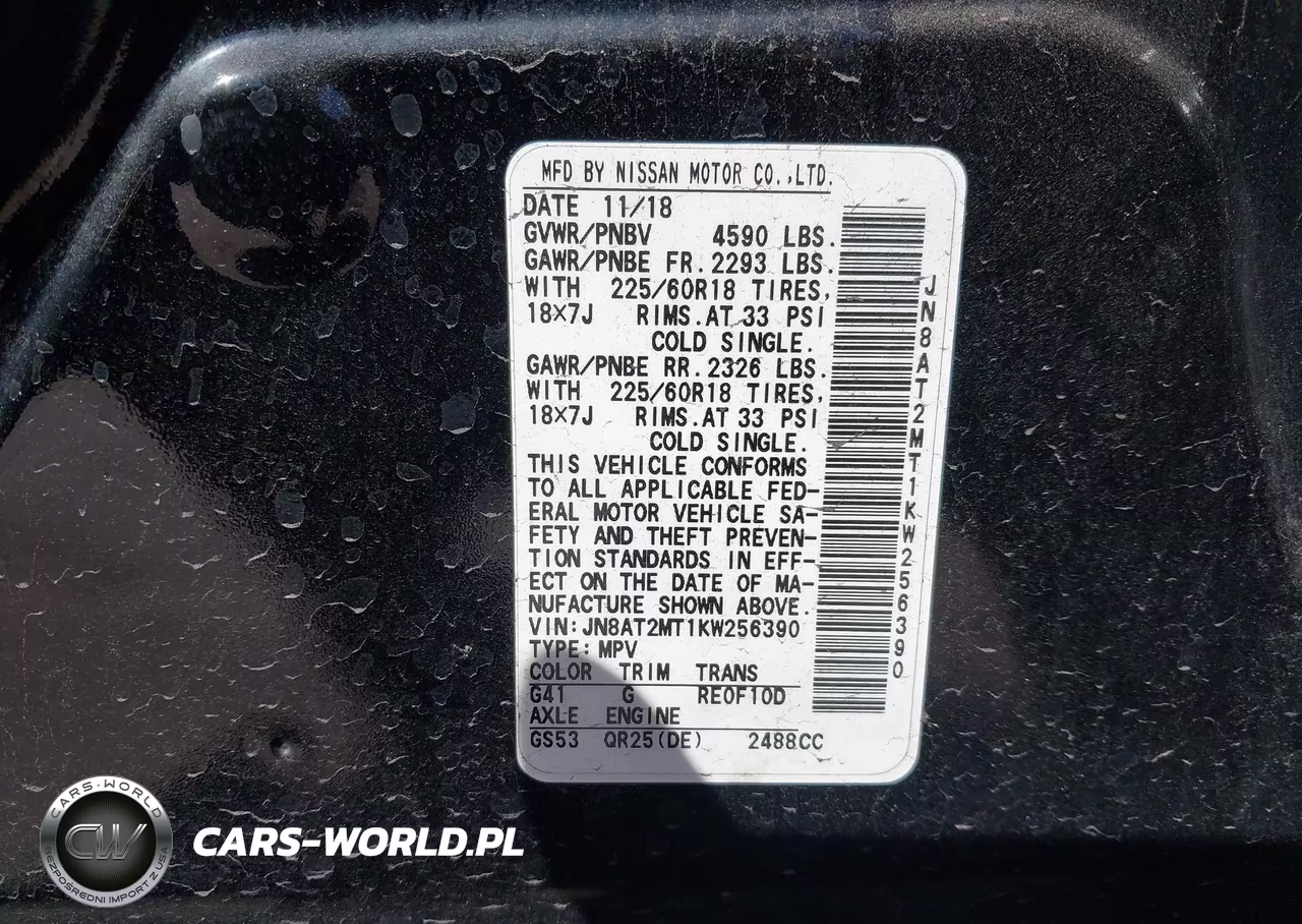 2019 Nissan Rogue Sv VIN:JN8AT2MT1KW256390 - 9
