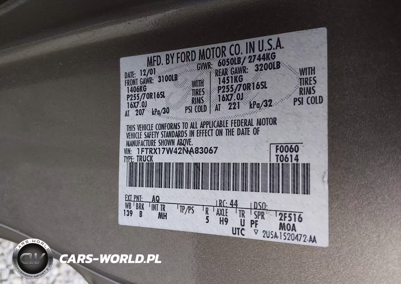 2002 Ford F-150 Lariat-Xl-Xlt VIN:1FTRX17W42NA83067 - 9