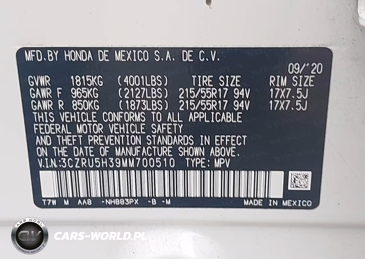 2021 Honda Hr-V 2Wd Lx VIN:3CZRU5H39MM700510 - 9