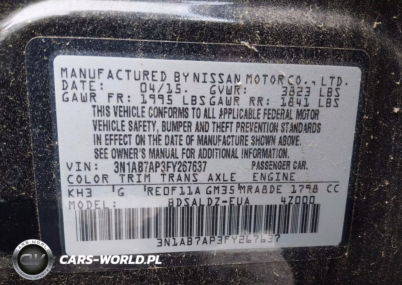 2015 Nissan Sentra Sv VIN:3N1AB7AP3FY267637 - 9