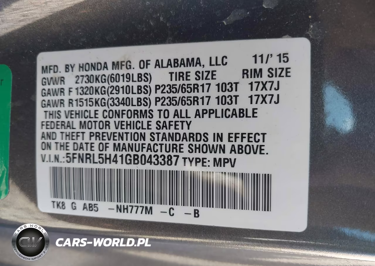 2016 Honda Odyssey Ex VIN:5FNRL5H41GB043387 - 9