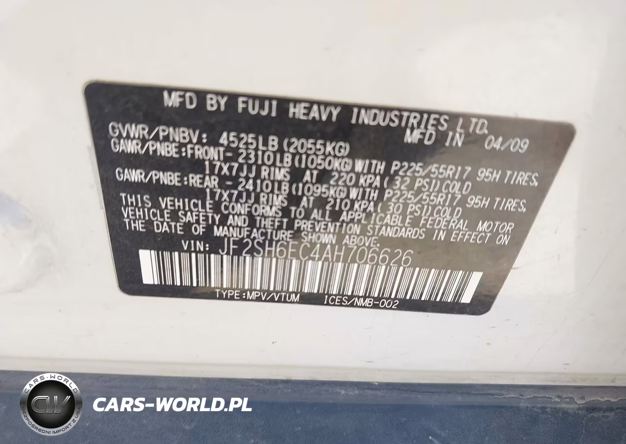 2010 Subaru Forester 2.5Xt Premium VIN:JF2SH6EC4AH706626 - 9