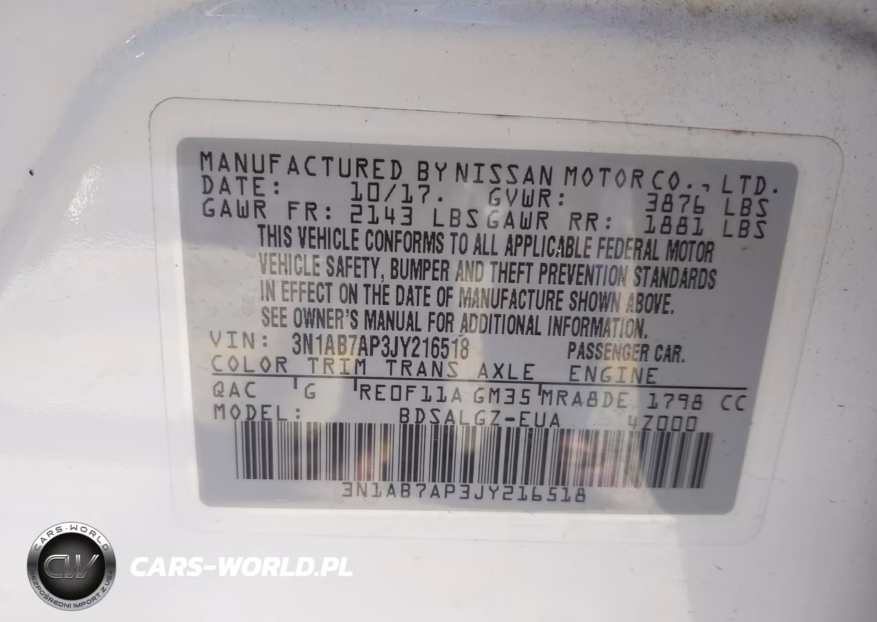 2018 Nissan Sentra Sl VIN:3N1AB7AP3JY216518 - 9