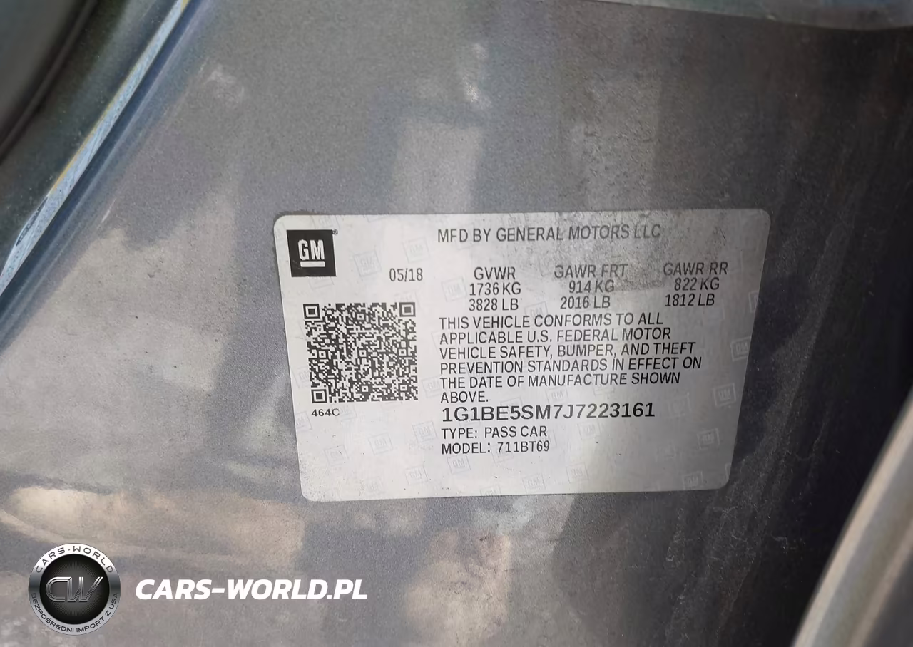 2018 Chevrolet Cruze Lt Auto VIN:1G1BE5SM7J7223161 - 9