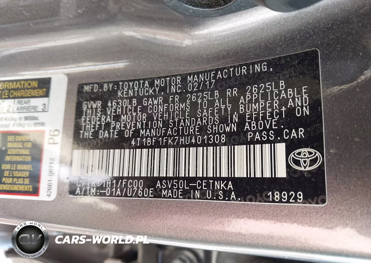 2017 Toyota Camry Le VIN:4T1BF1FK7HU401308 - 9