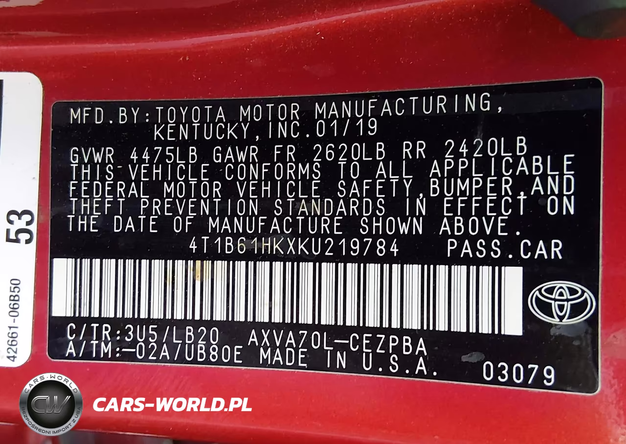 2019 Toyota Camry Xse VIN:4T1B61HKXKU219784 - 9