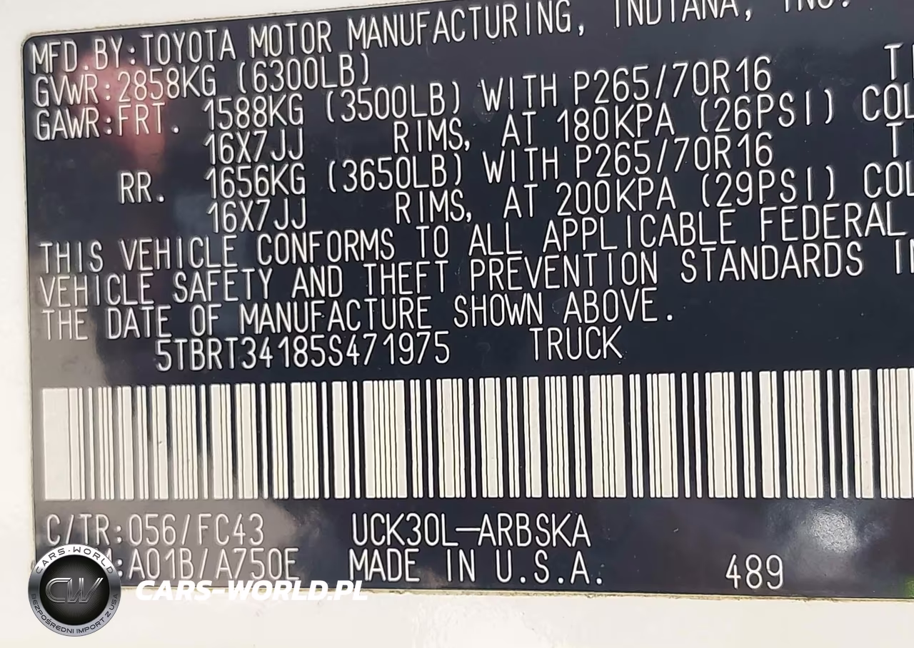 2005 Toyota Tundra Sr5 V8 VIN:5TBRT34185S471975 - 9