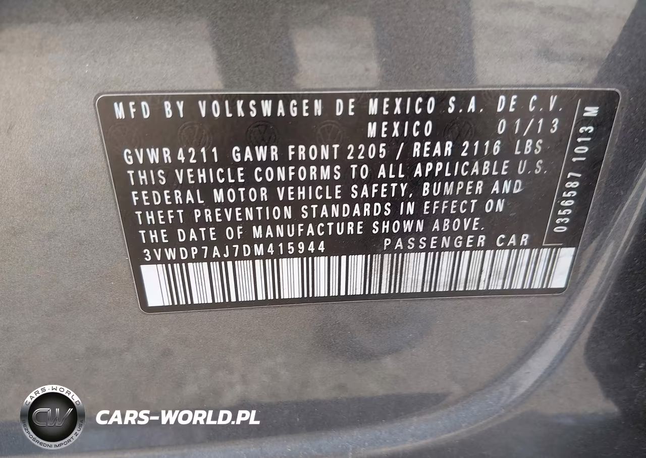 2013 Volkswagen Jetta 2.5L Se VIN:3VWDP7AJ7DM415944 - 9