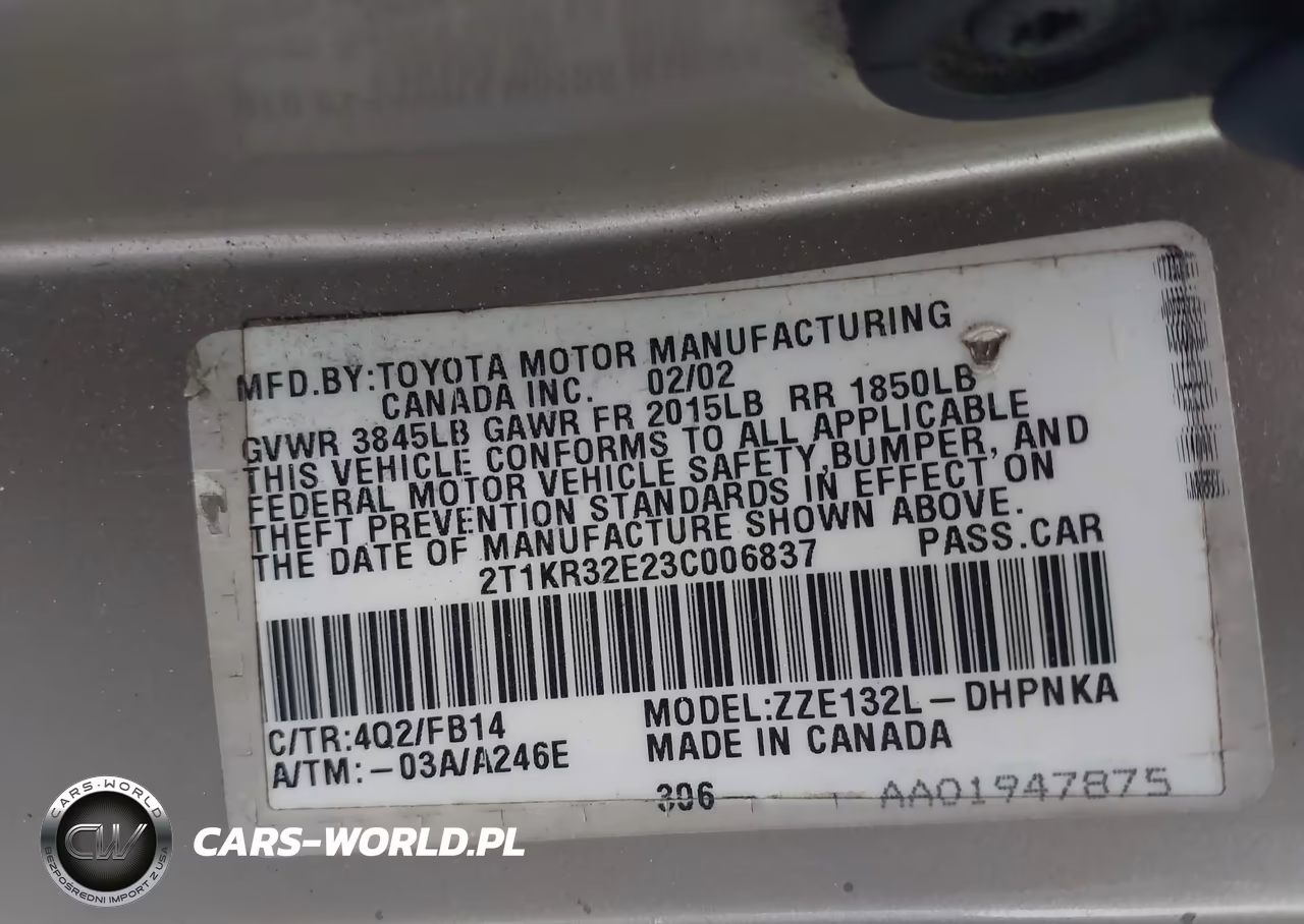 2003 Toyota Matrix Xr VIN:2T1KR32E23C006837 - 9