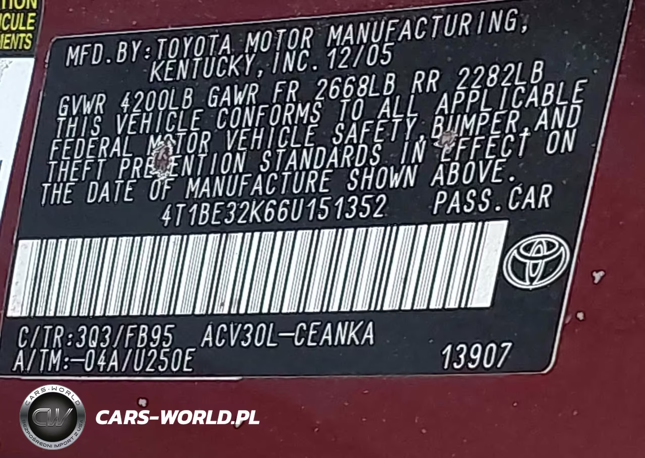 2006 Toyota Camry Le VIN:4T1BE32K66U151352 - 9