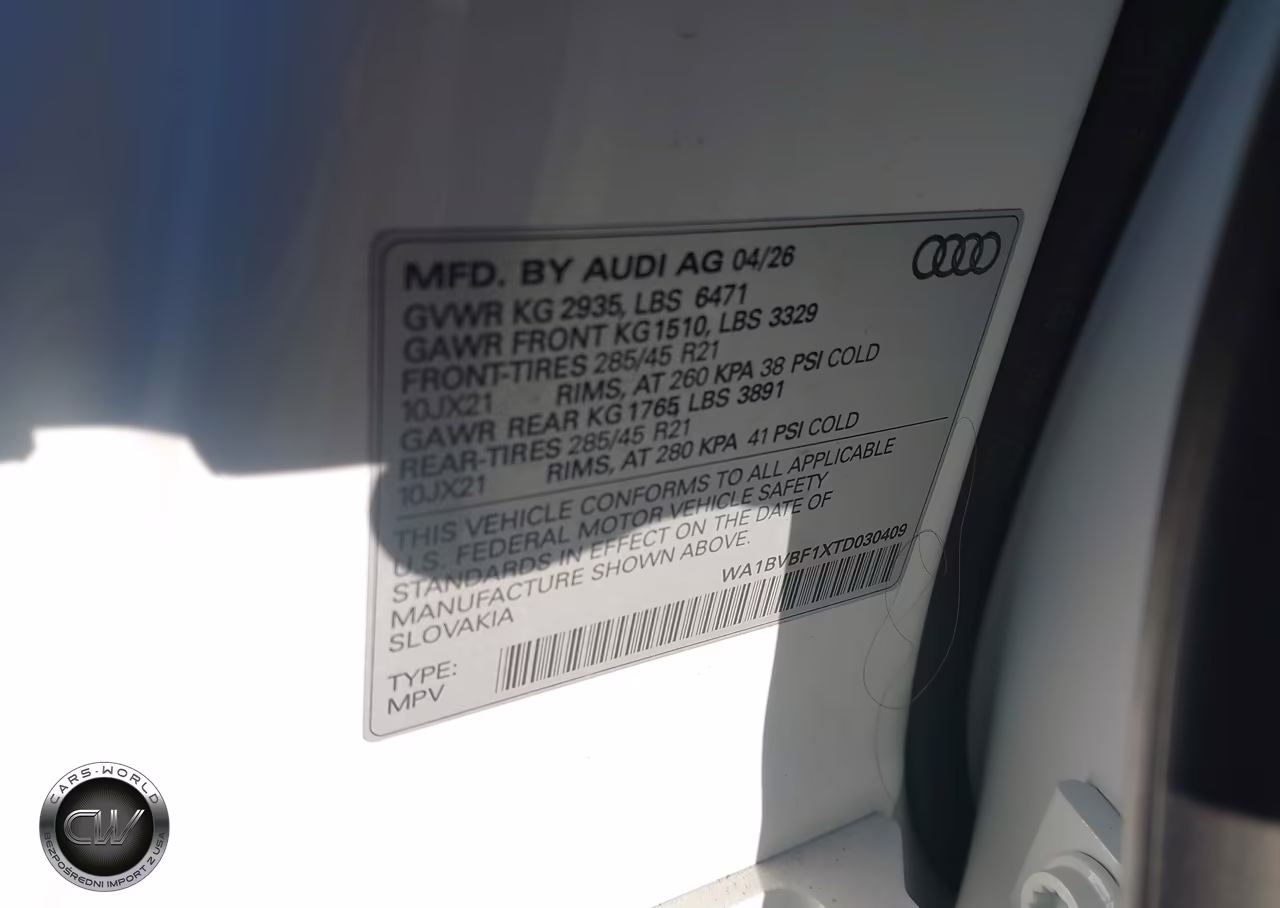 2026 Audi Q8 Premium Plus 55 Tfsi Quattro Tiptronic VIN:WA1BVBF1XTD030409 - 9