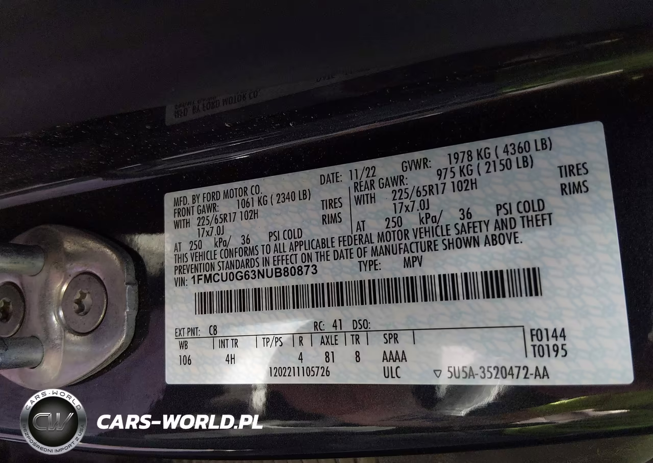 2022 Ford Escape Se VIN:1FMCU0G63NUB80873 - 9