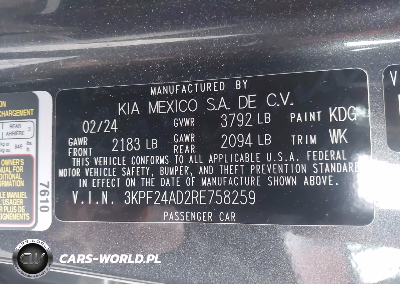 2024 Kia Forte Lxs VIN:3KPF24AD2RE758259 - 9