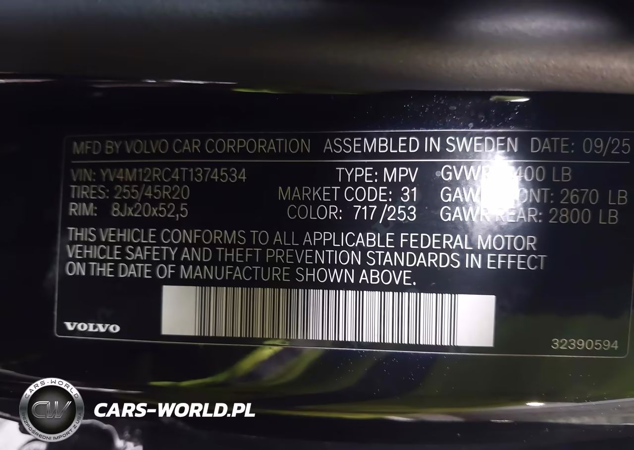 2026 Volvo Xc60 B5 Plus VIN:YV4M12RC4T1374534 - 9