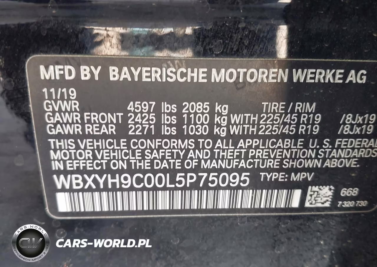 2020 BMW X2 Sdrive28I VIN:WBXYH9C00L5P75095 - 9