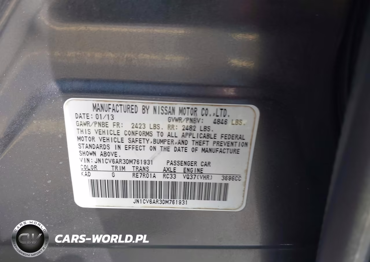 INFINITI G37X VIN:JN1CV6AR3DM761931 - 9