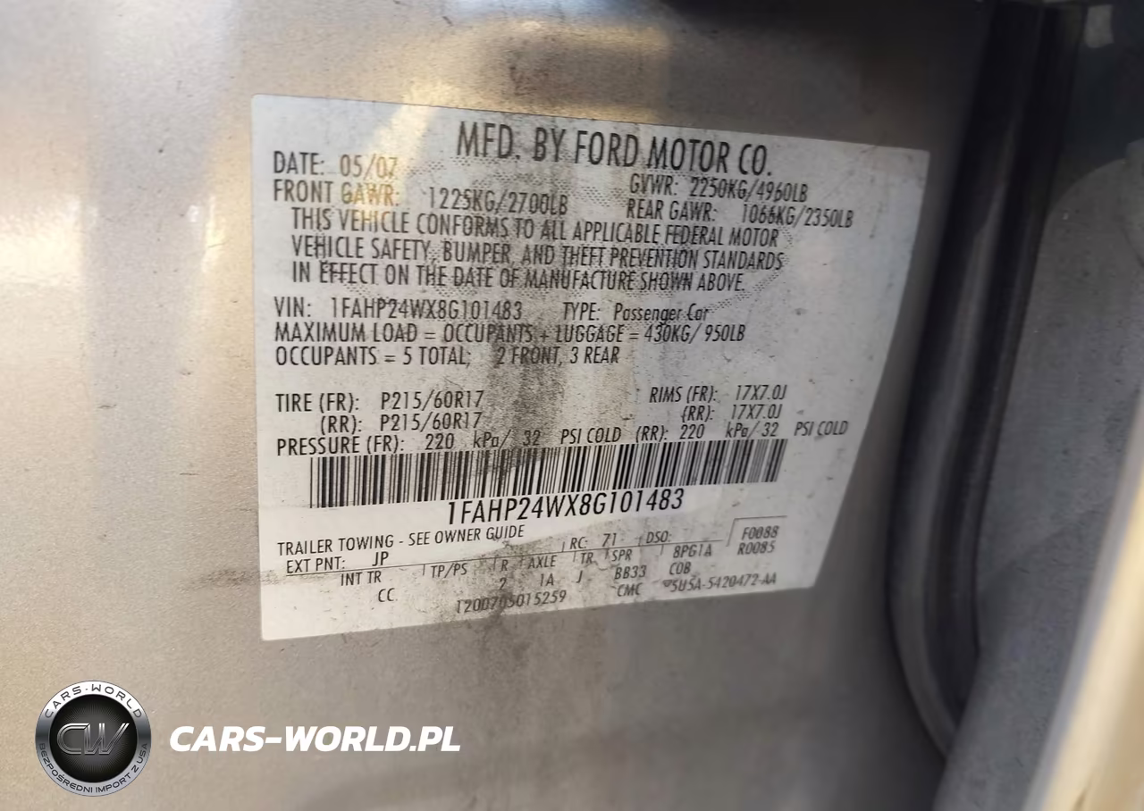 2008 Ford Taurus Sel VIN:1FAHP24WX8G101483 - 9