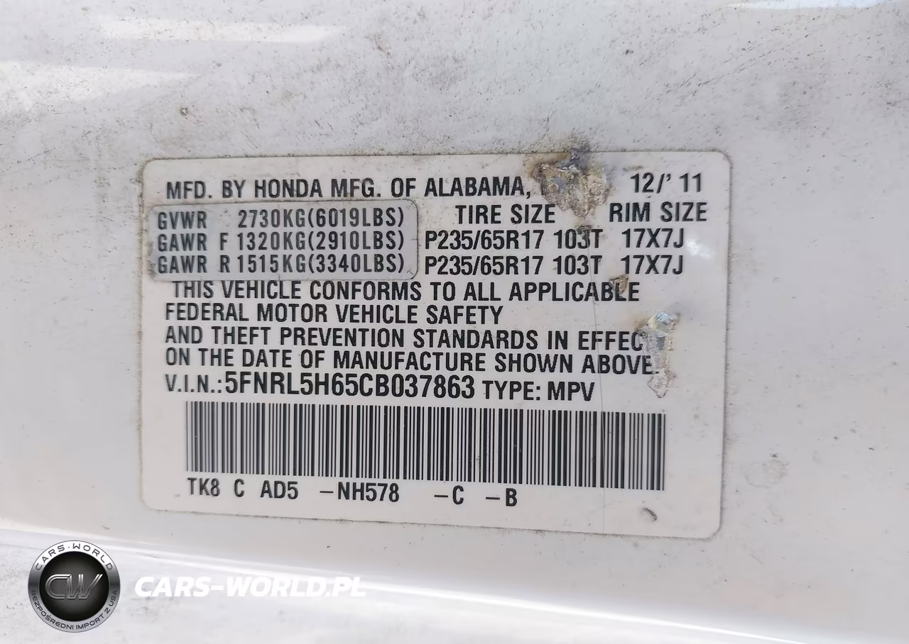 2012 Honda Odyssey Ex-L VIN:5FNRL5H65CB037863 - 9