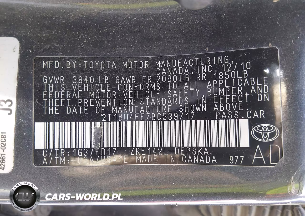 2011 Toyota Corolla S VIN:2T1BU4EE7BC539717 - 9