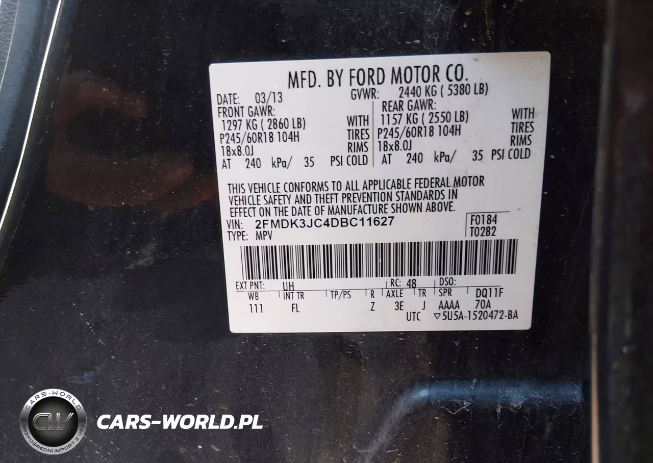 2013 Ford Edge Sel VIN:2FMDK3JC4DBC11627 - 9