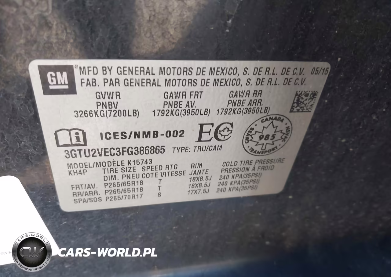 2015 GMC Sierra 1500 Slt VIN:3GTU2VEC3FG386865 - 9