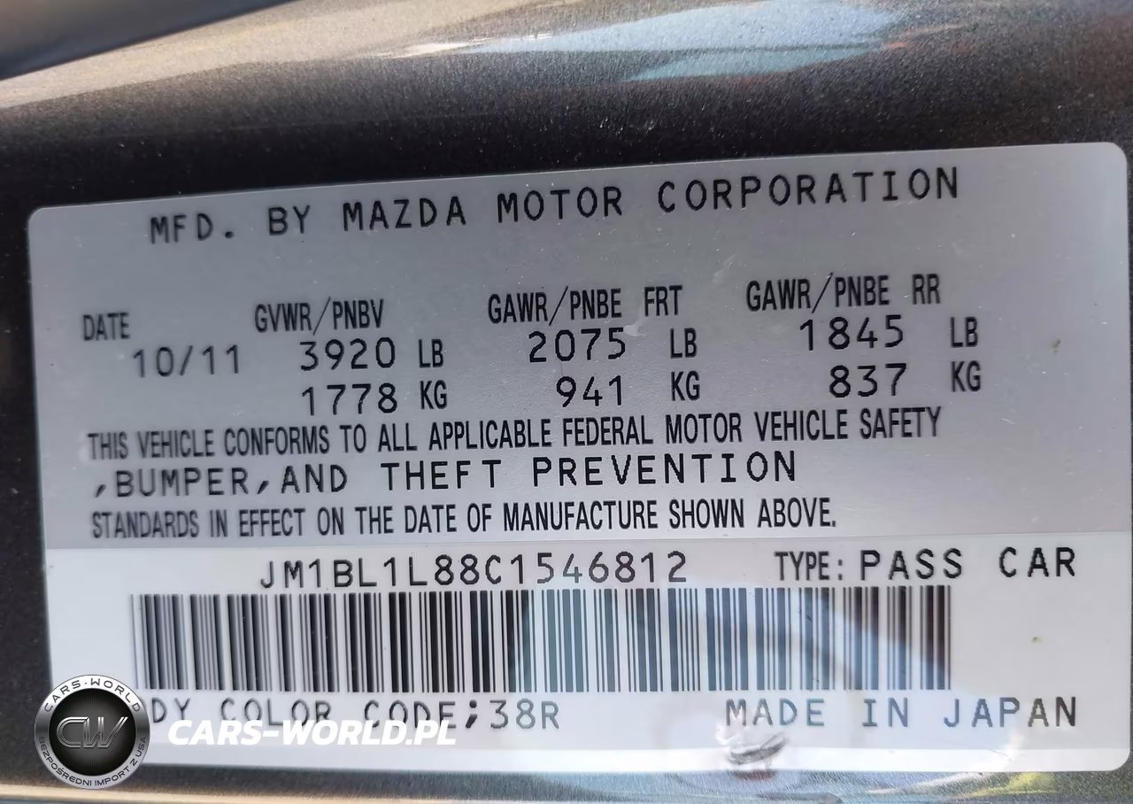 2012 Mazda Mazda3 I Touring VIN:JM1BL1L88C1546812 - 9