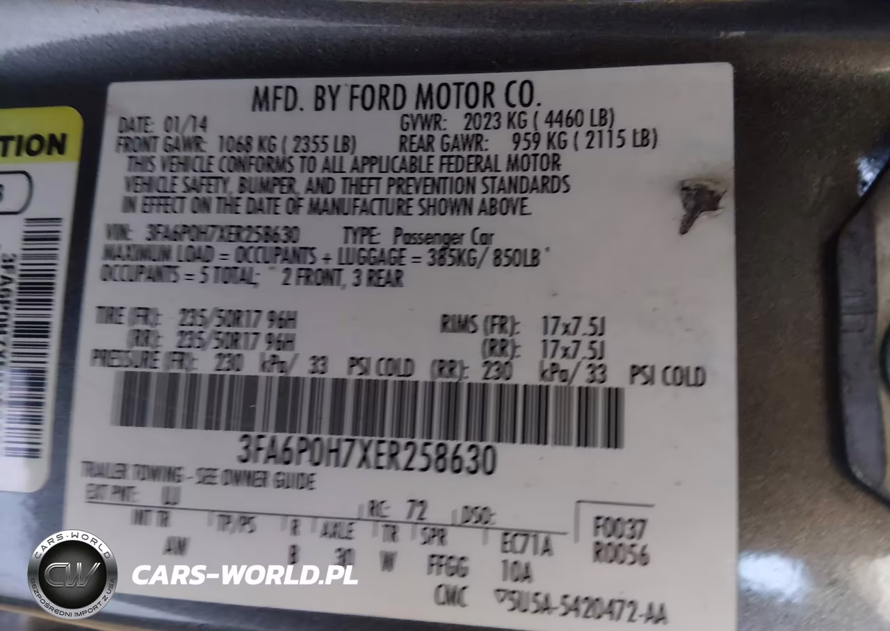 2014 Ford Fusion Se VIN:3FA6P0H7XER258630 - 9