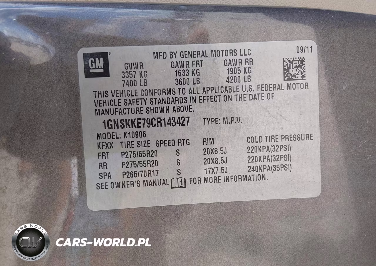 2012 Chevrolet Suburban 1500 Ltz VIN:1GNSKKE79CR143427 - 9