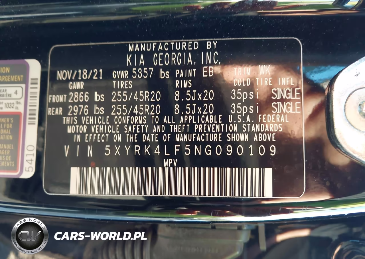 2022 Kia Sorento Sx VIN:5XYRK4LF5NG090109 - 9