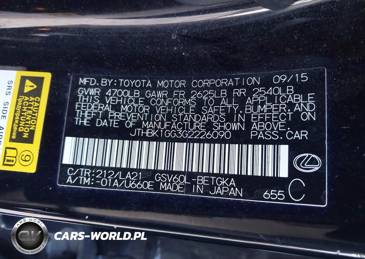 2016 Lexus Es 350 VIN:JTHBK1GG3G2226090 - 9